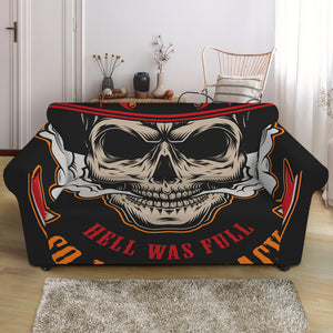 Firefighter Department Skull Print Loveseat Slipcover