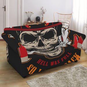 Firefighter Department Skull Print Loveseat Slipcover