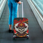 Firefighter Department Skull Print Luggage Cover