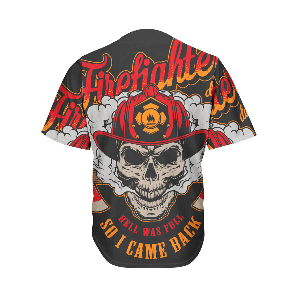 Firefighter Department Skull Print Men's Baseball Jersey