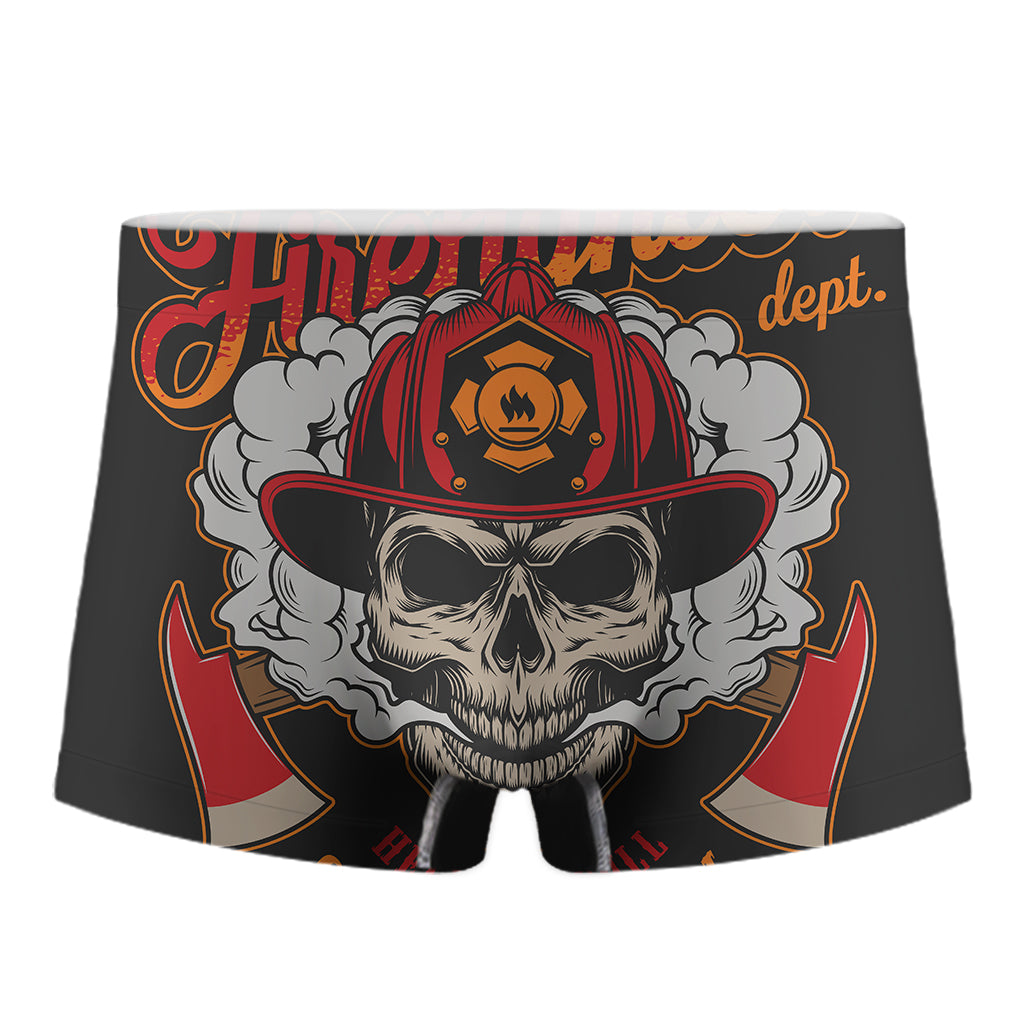 Firefighter Department Skull Print Men's Boxer Briefs