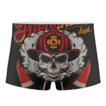 Firefighter Department Skull Print Men's Boxer Briefs