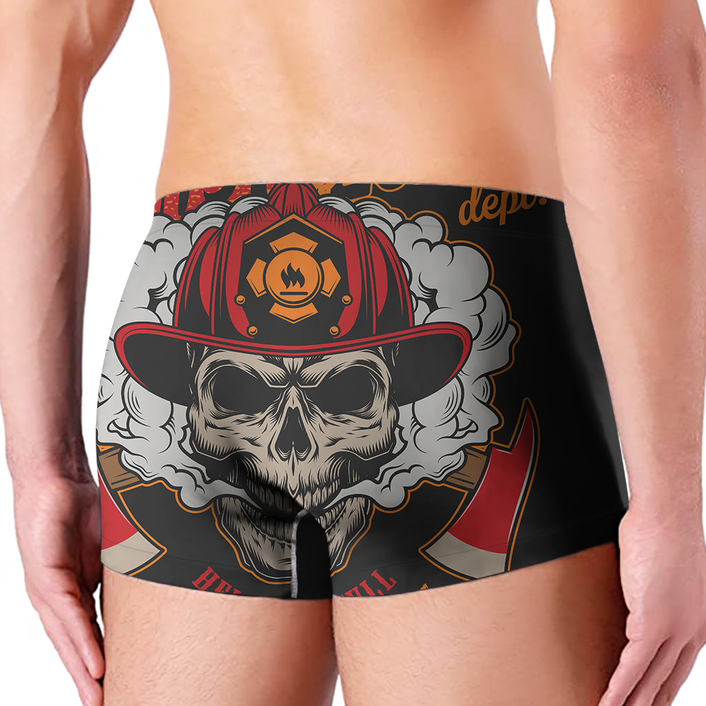 Firefighter Department Skull Print Men's Boxer Briefs