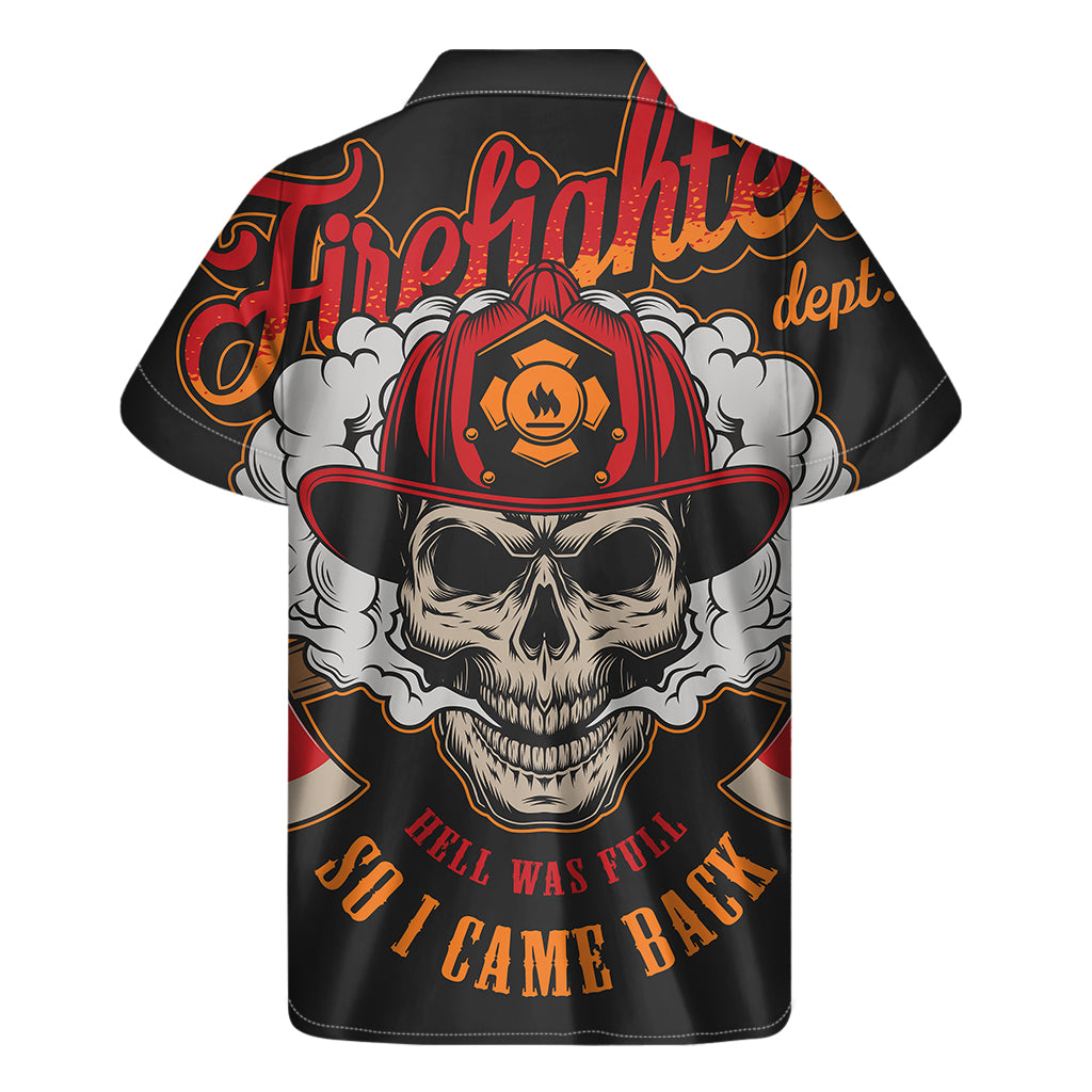 Firefighter Department Skull Print Men's Short Sleeve Shirt