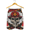 Firefighter Department Skull Print Men's Shorts