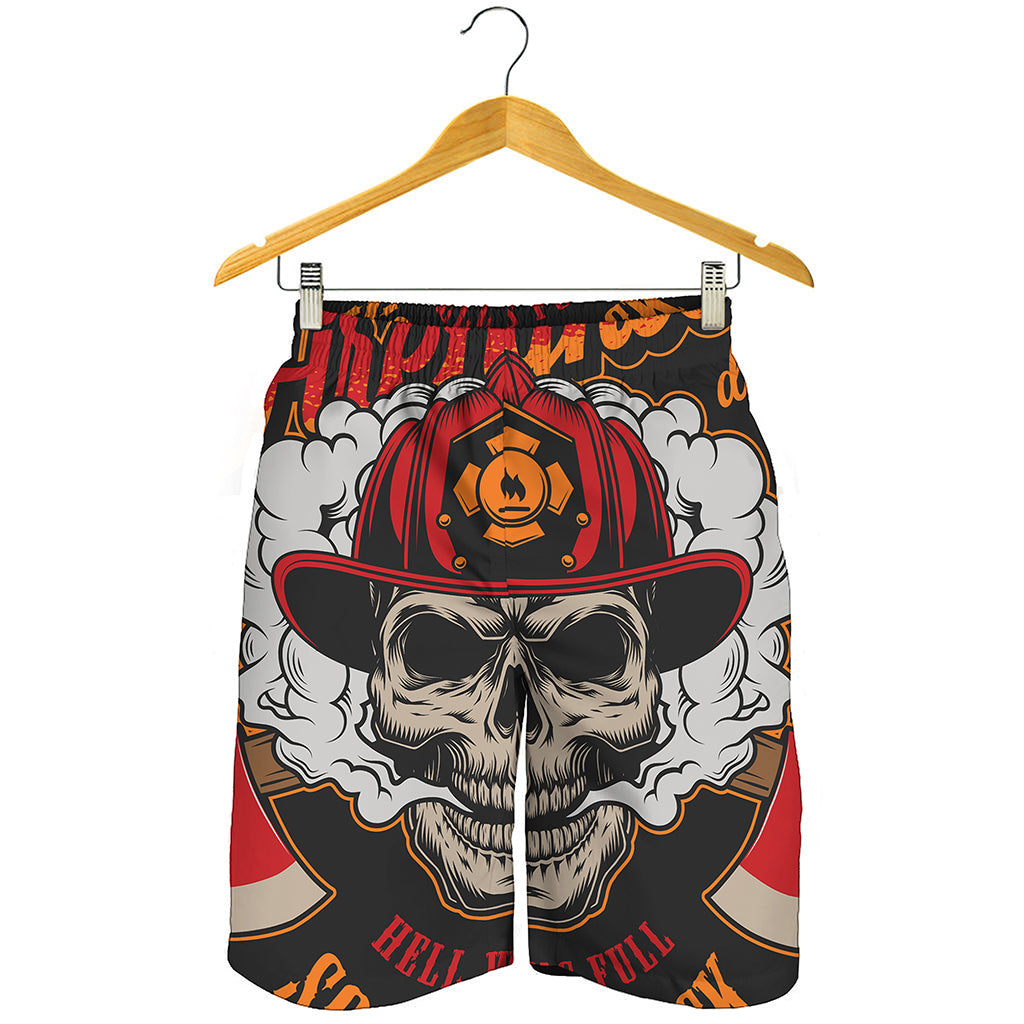 Firefighter Department Skull Print Men's Shorts