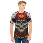 Firefighter Department Skull Print Men's T-Shirt