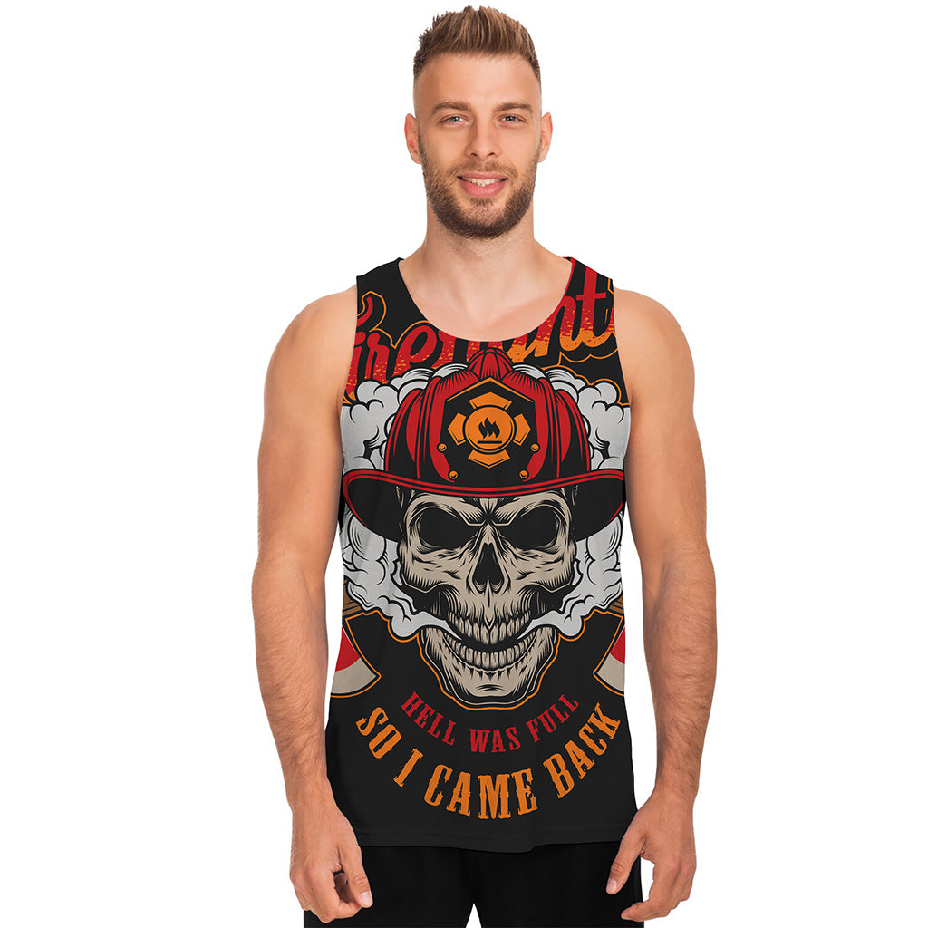 Firefighter Department Skull Print Men's Tank Top
