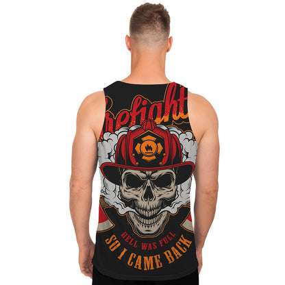 Firefighter Department Skull Print Men's Tank Top