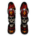 Firefighter Department Skull Print Muay Thai Shin Guards