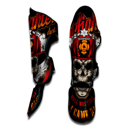 Firefighter Department Skull Print Muay Thai Shin Guard