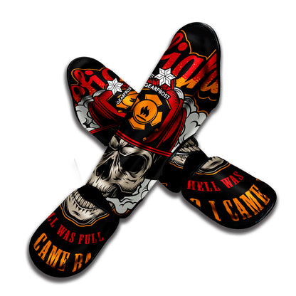 Firefighter Department Skull Print Muay Thai Shin Guard