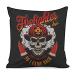 Firefighter Department Skull Print Pillow Cover