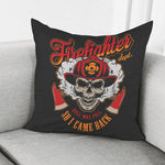 Firefighter Department Skull Print Pillow Cover