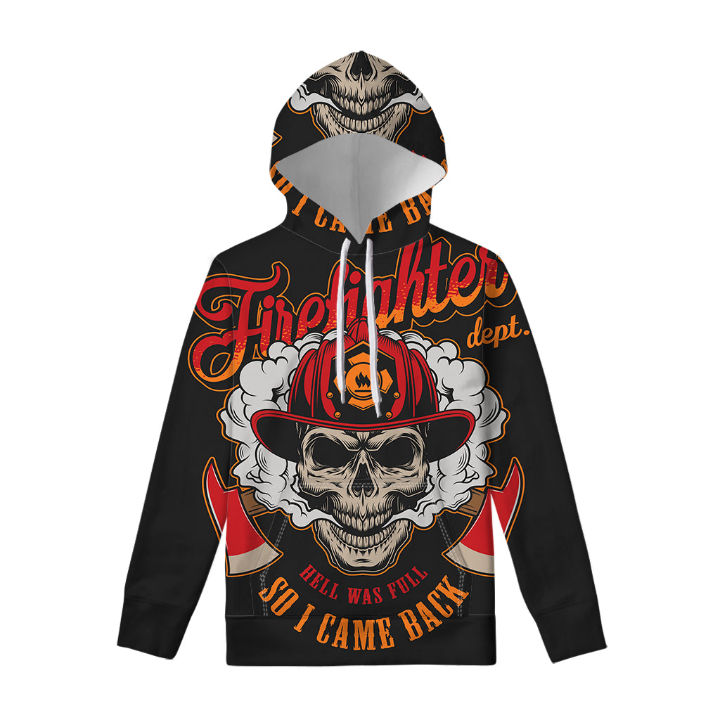 Firefighter Department Skull Print Pullover Hoodie