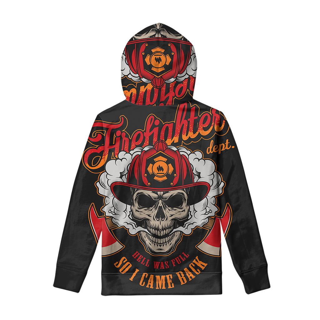 Firefighter Department Skull Print Pullover Hoodie
