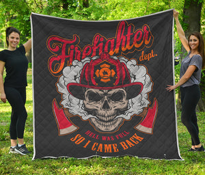 Firefighter Department Skull Print Quilt