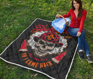 Firefighter Department Skull Print Quilt