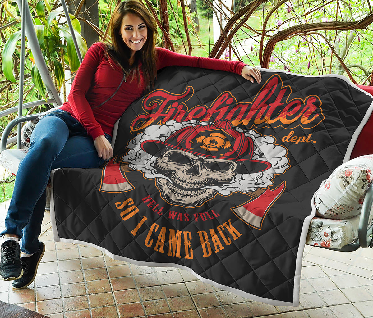 Firefighter Department Skull Print Quilt