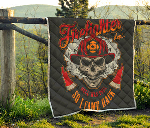 Firefighter Department Skull Print Quilt