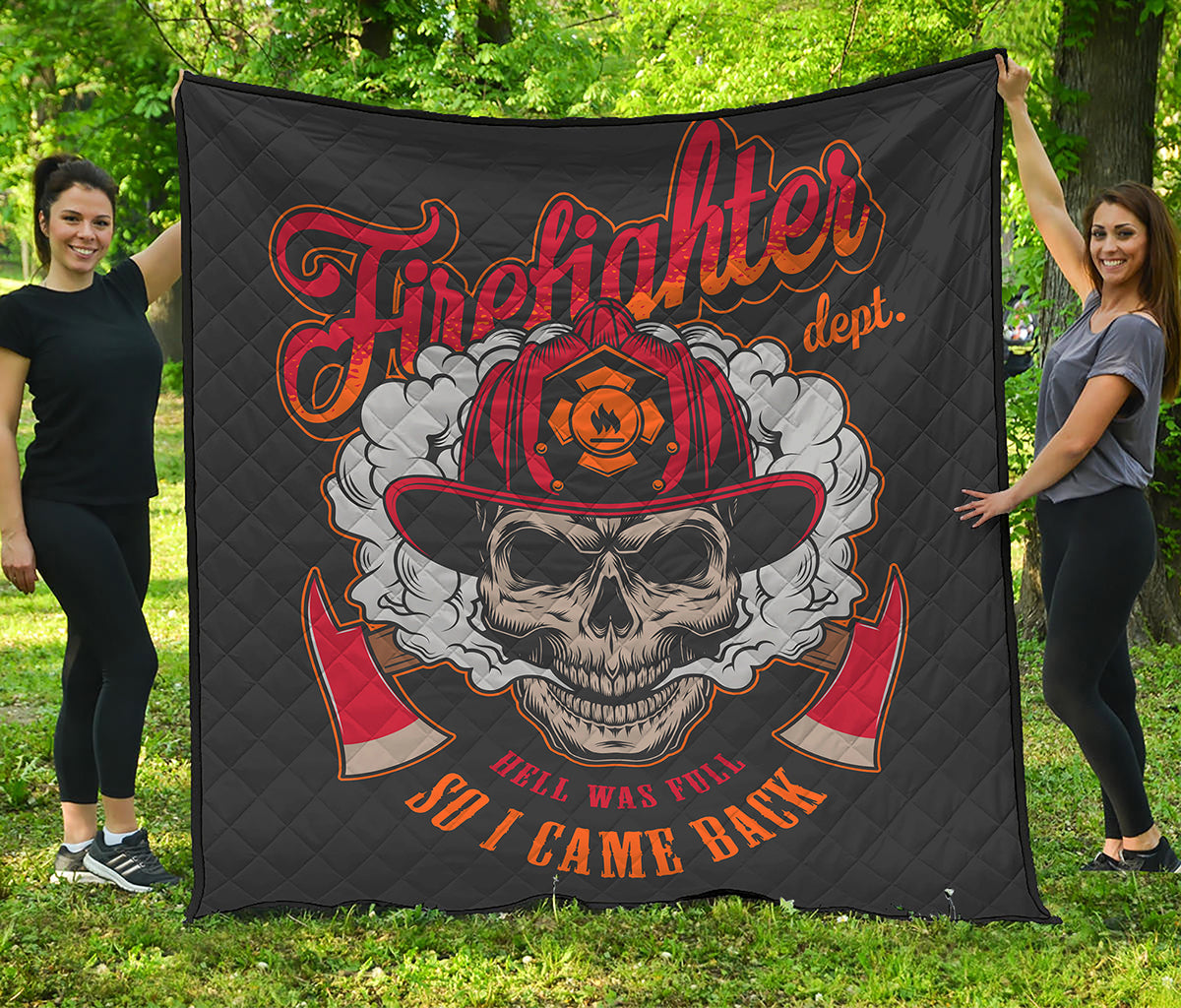 Firefighter Department Skull Print Quilt