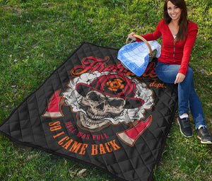 Firefighter Department Skull Print Quilt