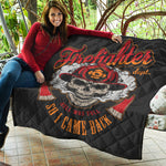 Firefighter Department Skull Print Quilt