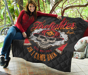 Firefighter Department Skull Print Quilt