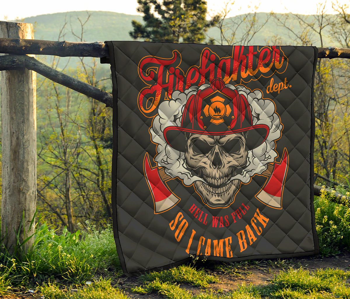 Firefighter Department Skull Print Quilt