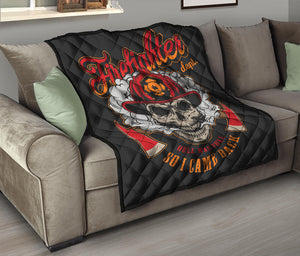 Firefighter Department Skull Print Quilt