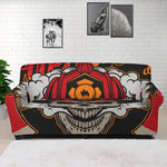 Firefighter Department Skull Print Sofa Cover