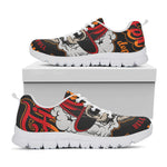 Firefighter Department Skull Print White Sneakers