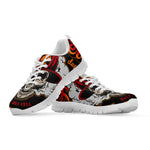Firefighter Department Skull Print White Sneakers