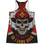 Firefighter Department Skull Print Women's Racerback Tank Top
