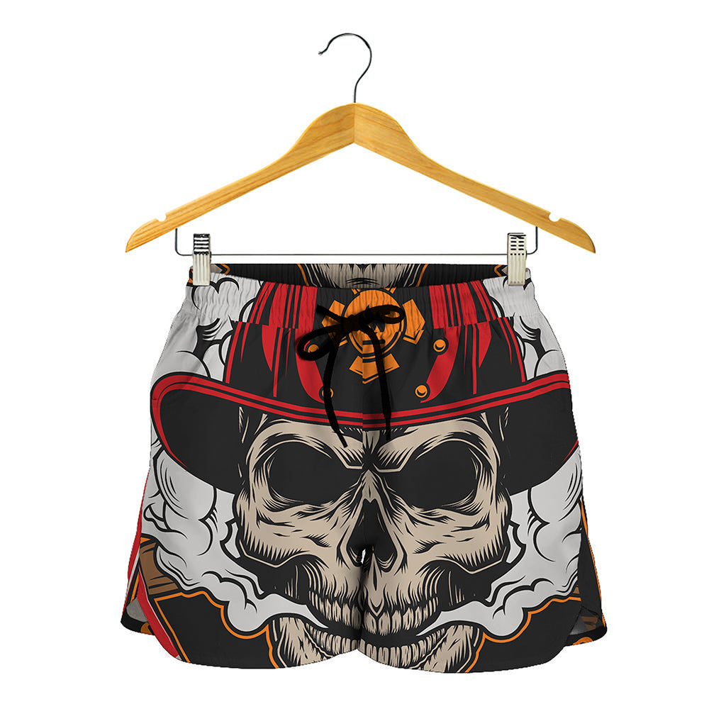 Firefighter Department Skull Print Women's Shorts