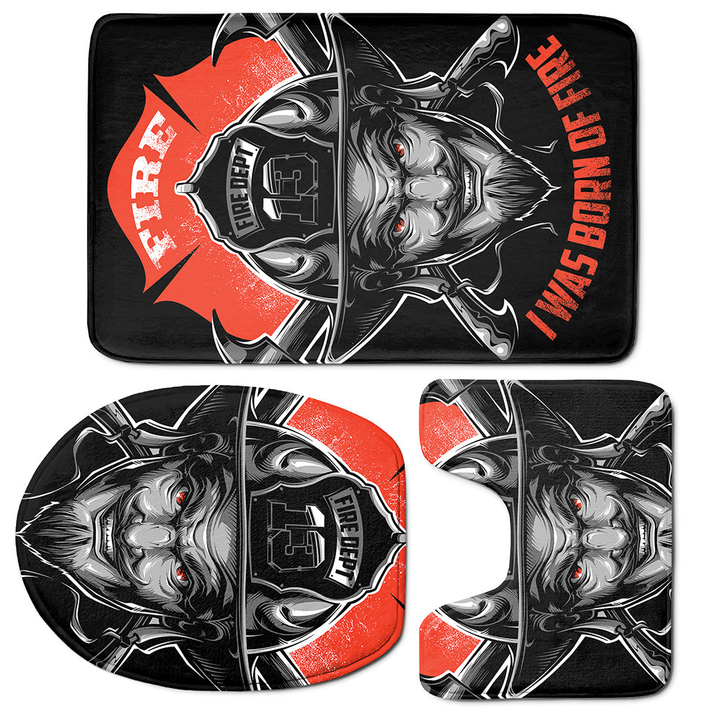 Firefighter Devil Print 3 Piece Bath Mat Set