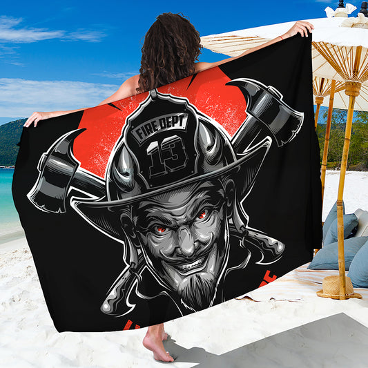 Firefighter Devil Print Beach Sarong Wrap