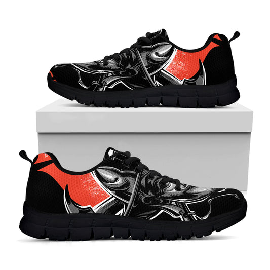 Firefighter Devil Print Black Sneakers
