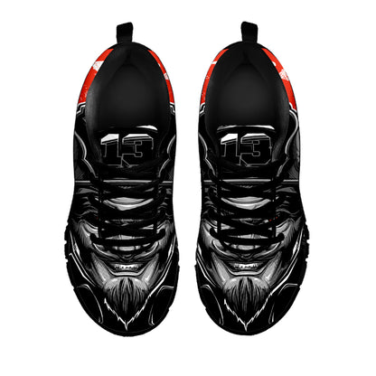 Firefighter Devil Print Black Sneakers