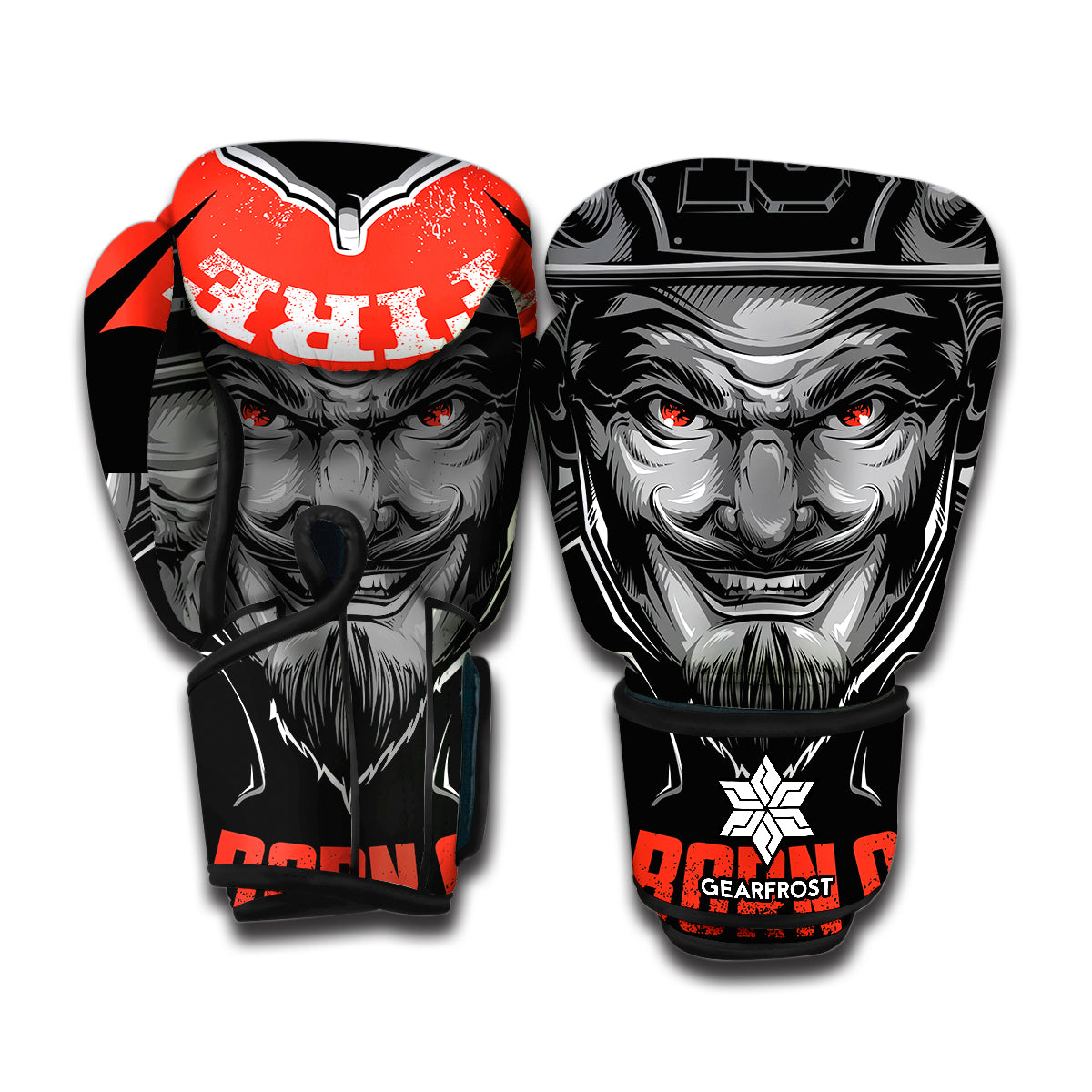 Firefighter Devil Print Boxing Gloves