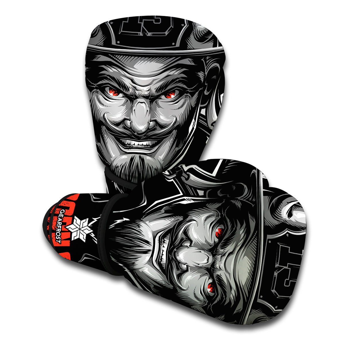 Firefighter Devil Print Boxing Gloves