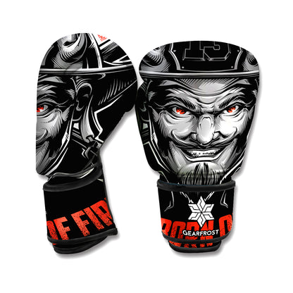 Firefighter Devil Print Boxing Gloves