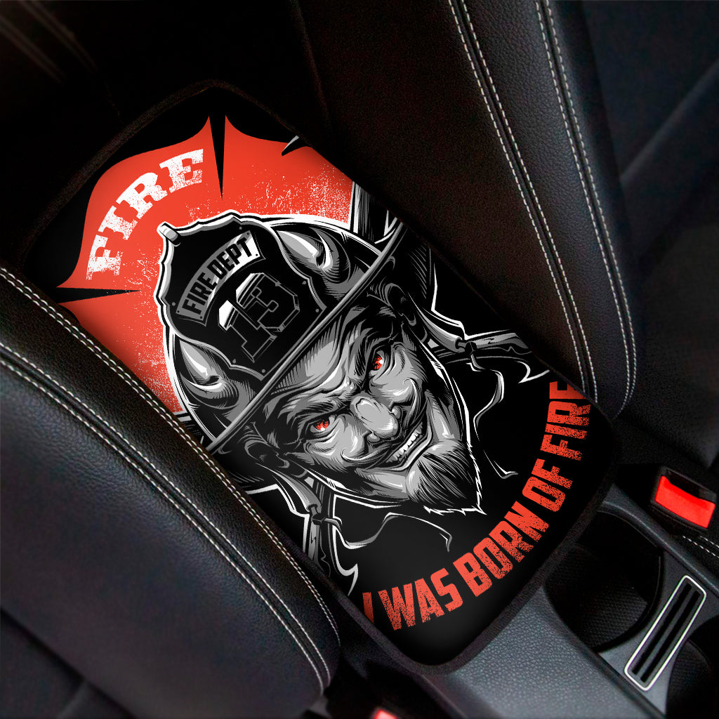 Firefighter Devil Print Car Center Console Cover