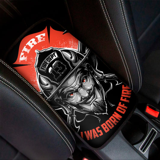 Firefighter Devil Print Car Center Console Cover