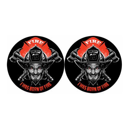 Firefighter Devil Print Car Coasters