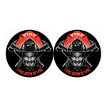 Firefighter Devil Print Car Coasters