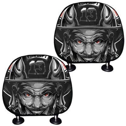 Firefighter Devil Print Car Headrest Covers