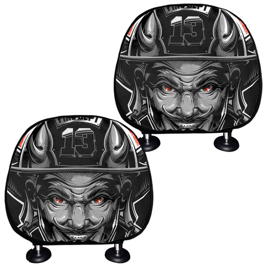 Firefighter Devil Print Car Headrest Covers