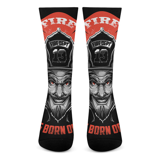 Firefighter Devil Print Crew Socks