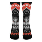 Firefighter Devil Print Crew Socks